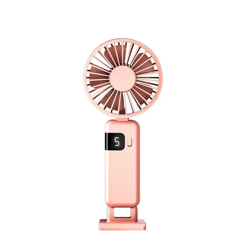 Clearance_2024 New Arrival Wind Cooling Hand Mini Usb Fan Portable 5 Speed Personal Pocket Rechargeable Handheld with Hook_Conti