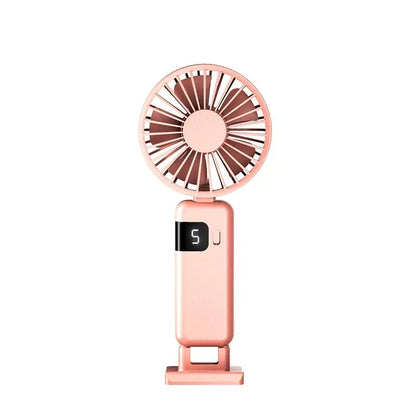 Clearance_2024 New Arrival Wind Cooling Hand Mini Usb Fan Portable 5 Speed Personal Pocket Rechargeable Handheld with Hook_Conti