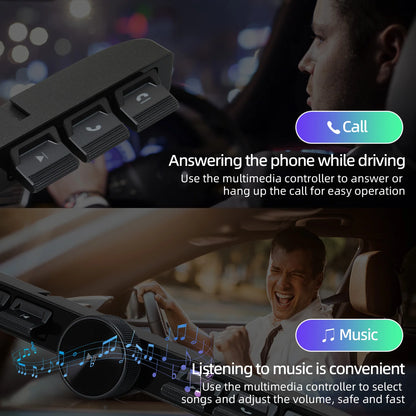 Multimedia Remote Control 7 Keys Blue LED Car Controller Volume Adjuster Phone Call Function Accessories For Navigation Player