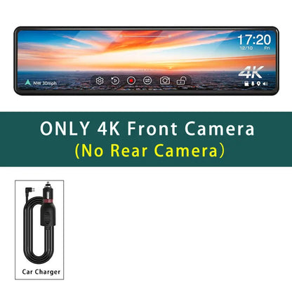 11.26" UHD 4K 2160P Car Dvr GPS WIFI Mirror Dash Cam Dual Lens Dashcam IPS Screen Camera Drive Recorder Stream RearView Mirror