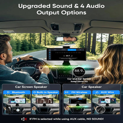 Pionray 10.26” Universal CarPlay Android Auto Car Radio Multimedia Video Player IPS Touch Screen With AUX USB Rearview Camera