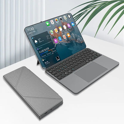2-in-1 Multifunctional Folding Bluetooth Keyboard with Touchpad & Phone Holder for Tablet/Phone/PC Touch Portable Keyboard
