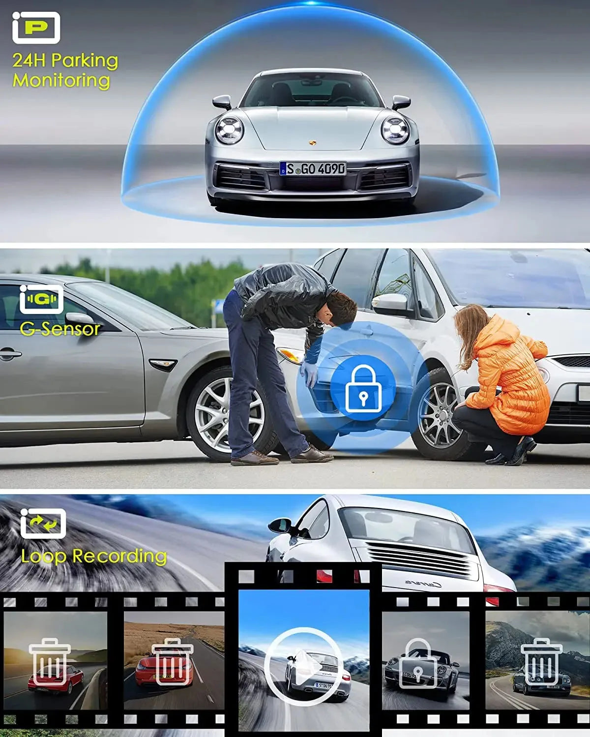 11.26" UHD 4K 2160P Car Dvr GPS WIFI Mirror Dash Cam Dual Lens Dashcam IPS Screen Camera Drive Recorder Stream RearView Mirror