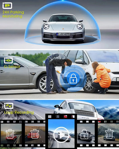 11.26" UHD 4K 2160P Car Dvr GPS WIFI Mirror Dash Cam Dual Lens Dashcam IPS Screen Camera Drive Recorder Stream RearView Mirror