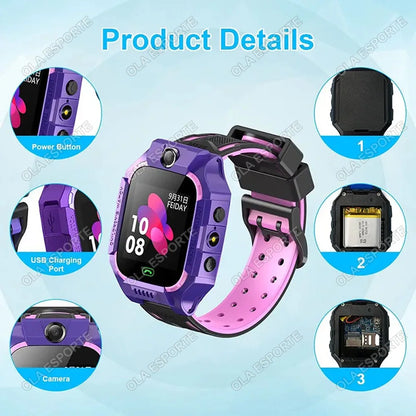 Kids Smart Watch 2G SOS GPS Location Sim Card Call Smart Watch Camera Waterproof Watch Gift For Ios Android Children Gifts 2025