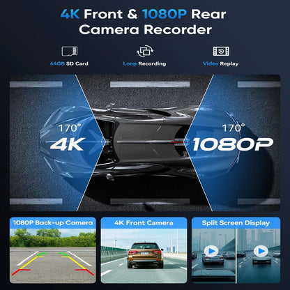 Pionray 10.26” Universal CarPlay Android Auto Car Radio Multimedia Video Player IPS Touch Screen With AUX USB Rearview Camera
