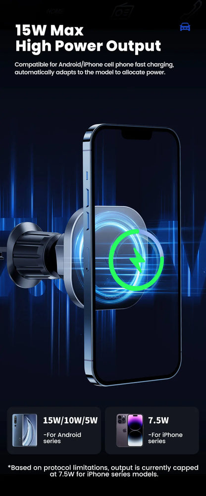 Toocki Magnetic Car Wireless Charger Car Phone Holder Air Outlet 15W Fast Charging Charger in Car For iPhone 15 14 13 12 Pro Max