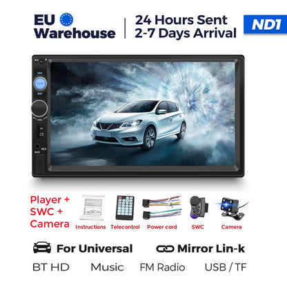 7 Inch HD Touch Screen Intelligent System Car Radio Multimedia Player For Universal Autoradio MP5 Camera TF Card Mirror Link USB