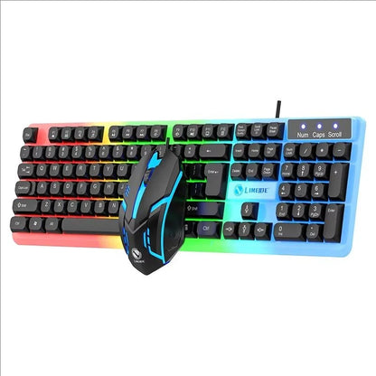 GTX350 Gaming Keyboard Mouse Combos Computer Laptop Backlight Gamer Kit LED Wired Usb Keyboard GTX350 Set-Black