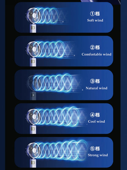 Clearance_2024 New Arrival Wind Cooling Hand Mini Usb Fan Portable 5 Speed Personal Pocket Rechargeable Handheld with Hook_Conti